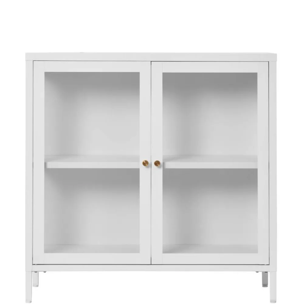 Wohnen Metall-Vitrinen-Kommode in Weiß - Lititia