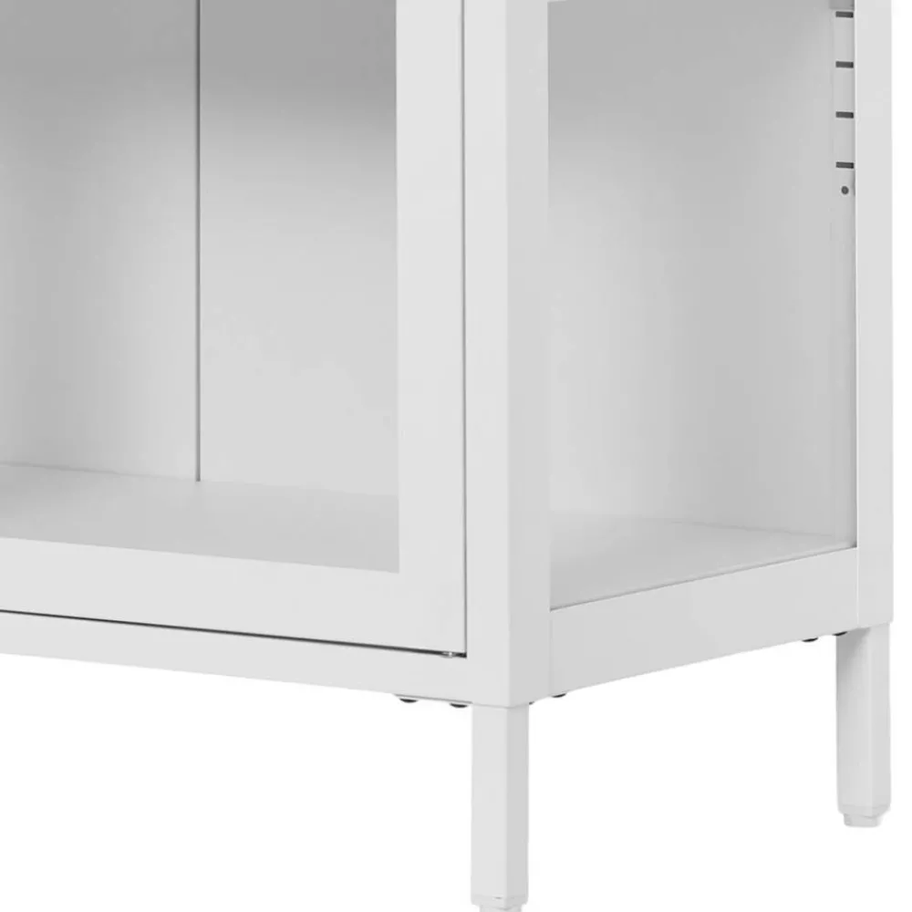Wohnen Metall-Vitrinen-Kommode in Weiß - Lititia