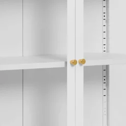 Wohnen Metall-Vitrinen-Kommode in Weiß - Lititia