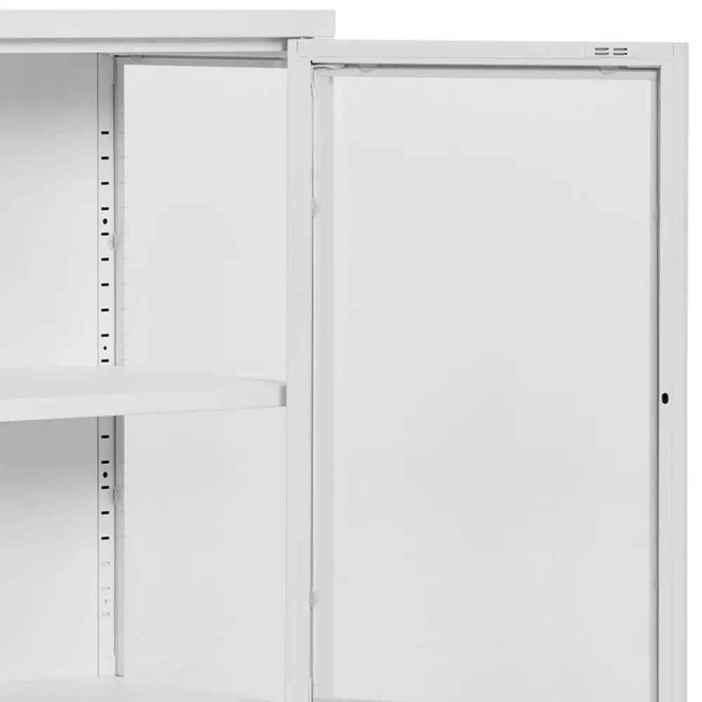 Wohnen Metall-Vitrinen-Kommode in Weiß - Lititia