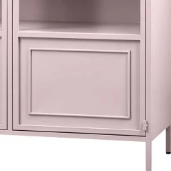 Wohnen Vitrinen|Wohnzimmer-Vitrinen*Metallvitrinenschrank in Hellrosa - Malivia