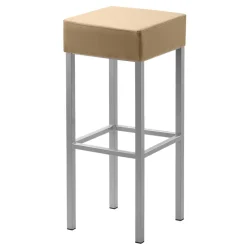 Wohnen Sessel & Hocker|Barhocker*Microfaser Hocker in Beige & Silber - Sognory