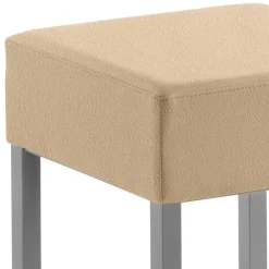 Wohnen Sessel & Hocker|Barhocker*Microfaser Hocker in Beige & Silber - Sognory