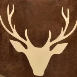 Wohnen Microfaser Hocker in Braun mit Hirsch Kopf - Arnhild