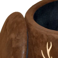 Wohnen Microfaser Hocker in Braun mit Hirsch Kopf - Arnhild