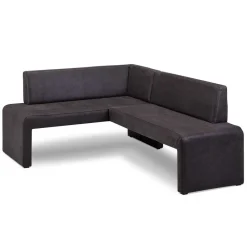 Wohnen Microfaser Polstereckbank in Anthrazit - Daricca