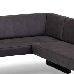 Wohnen Microfaser Polstereckbank in Anthrazit - Daricca