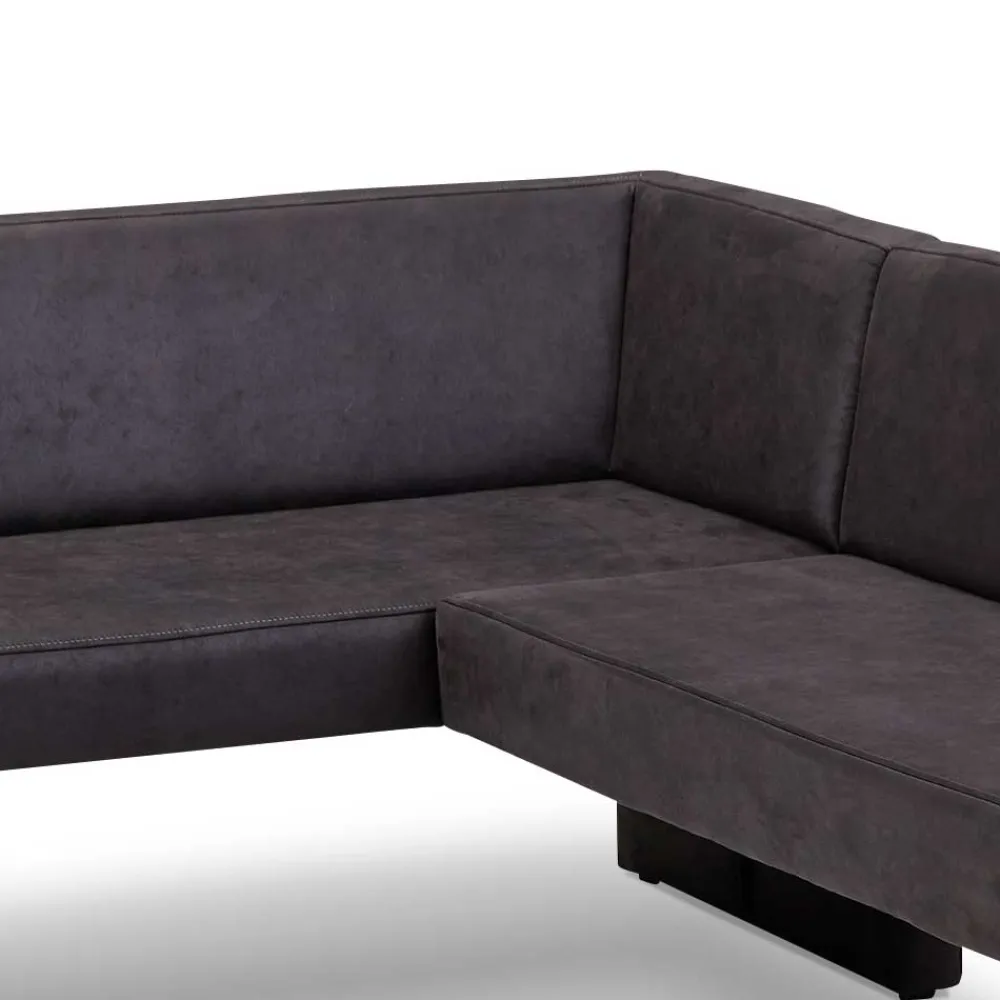 Wohnen Microfaser Polstereckbank in Anthrazit - Daricca