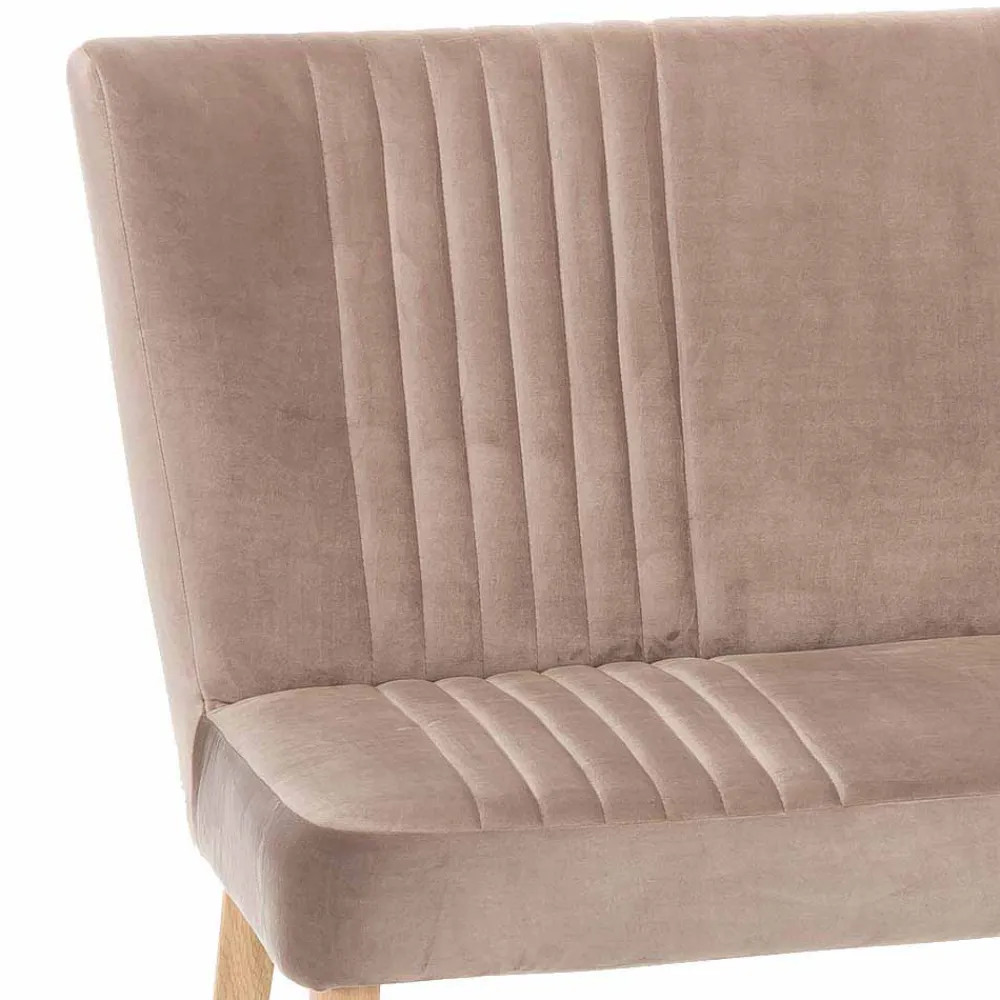 Wohnen Retro Möbel*Mid Century Polsterbank mit Lehne Convilla in Taupe Velours