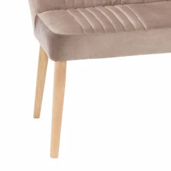 Wohnen Retro Möbel*Mid Century Polsterbank mit Lehne Convilla in Taupe Velours