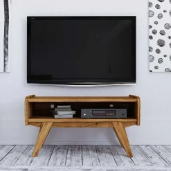 Wohnen Retro Möbel|Sideboards & Kommoden*Midcentury Wildeiche TV Bank mit Fach - Hardus