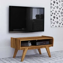 Wohnen Retro Möbel|Sideboards & Kommoden*Midcentury Wildeiche TV Bank mit Fach - Hardus