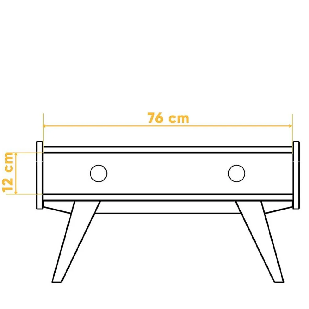 Wohnen Retro Möbel|Sideboards & Kommoden*Midcentury Wildeiche TV Bank mit Fach - Hardus