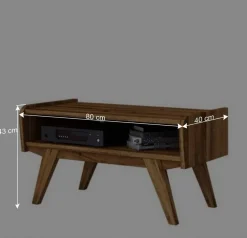 Wohnen Retro Möbel|Sideboards & Kommoden*Midcentury Wildeiche TV Bank mit Fach - Hardus