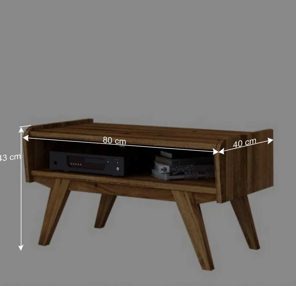 Wohnen Retro Möbel|Sideboards & Kommoden*Midcentury Wildeiche TV Bank mit Fach - Hardus