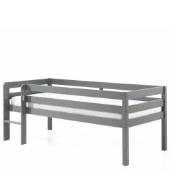 Kinder Wohnen Mini Hochbett mit Absturzsicherung in Grau - Joina