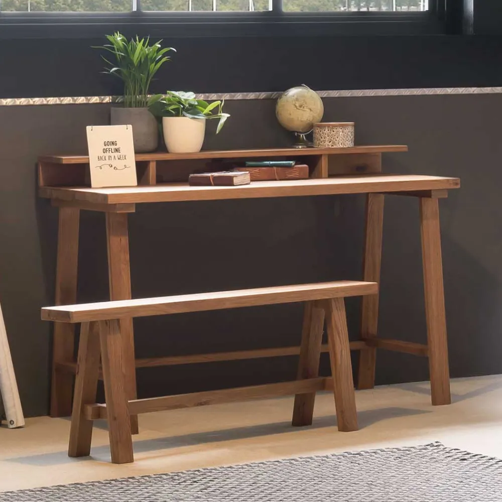 Wohnen Retro Möbel|Bürotische*Minimalistischer Schreibtisch aus Wildeiche - Dalunzio