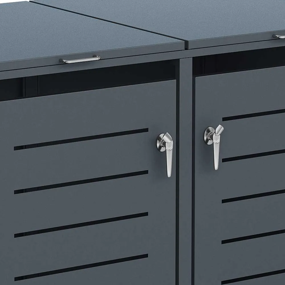 Wohnen Mülltonnenbox*Mülltonnenbox in Anthrazit für zwei Tonnen - Rovert