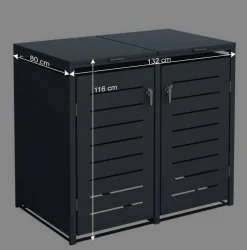 Wohnen Mülltonnenbox*Mülltonnenbox in Anthrazit für zwei Tonnen - Rovert
