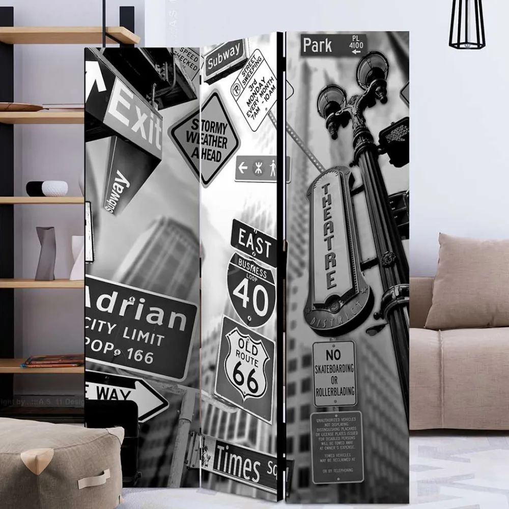 Wohnen Wohnzimmer-Regale|Paravents*Mobile Trennwand mit New York Schilder Motiv - Aurach