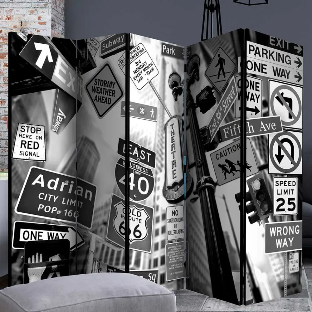 Wohnen Wohnzimmer-Regale|Paravents*Mobile Trennwand mit New York Schilder Motiv - Aurach
