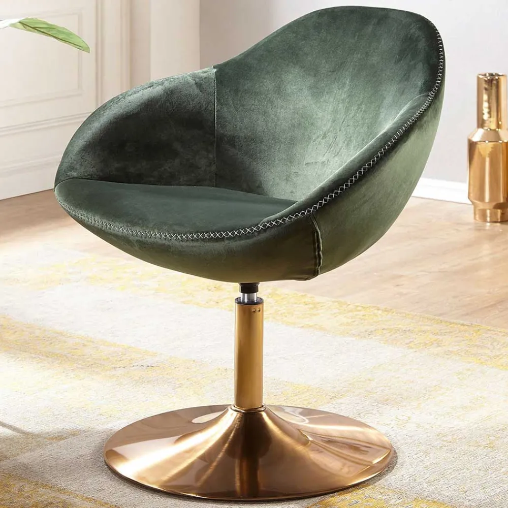 Wohnen Retro Möbel|Sessel*Modern Art Deco Sessel in Dunkelgrün - Rigorosa