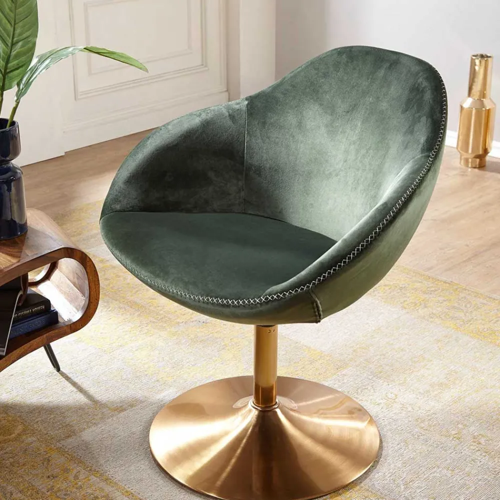 Wohnen Retro Möbel|Sessel*Modern Art Deco Sessel in Dunkelgrün - Rigorosa