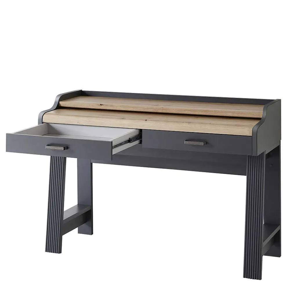 Wohnen Landhausmöbel|Bürotische*Modern Country Computertisch in Grau & Eiche - Joe