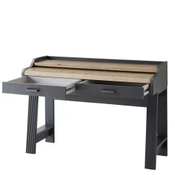 Wohnen Landhausmöbel|Bürotische*Modern Country Computertisch in Grau & Eiche - Joe