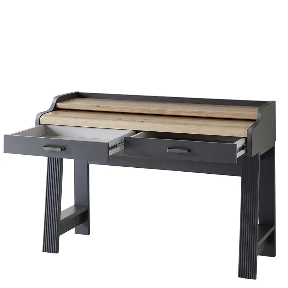 Wohnen Landhausmöbel|Bürotische*Modern Country Computertisch in Grau & Eiche - Joe