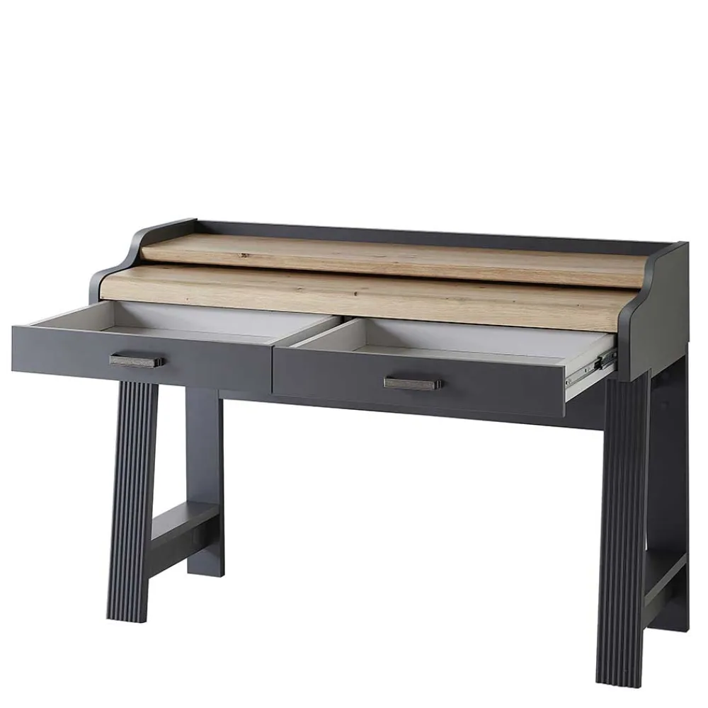 Wohnen Landhausmöbel|Bürotische*Modern Country Computertisch in Grau & Eiche - Joe