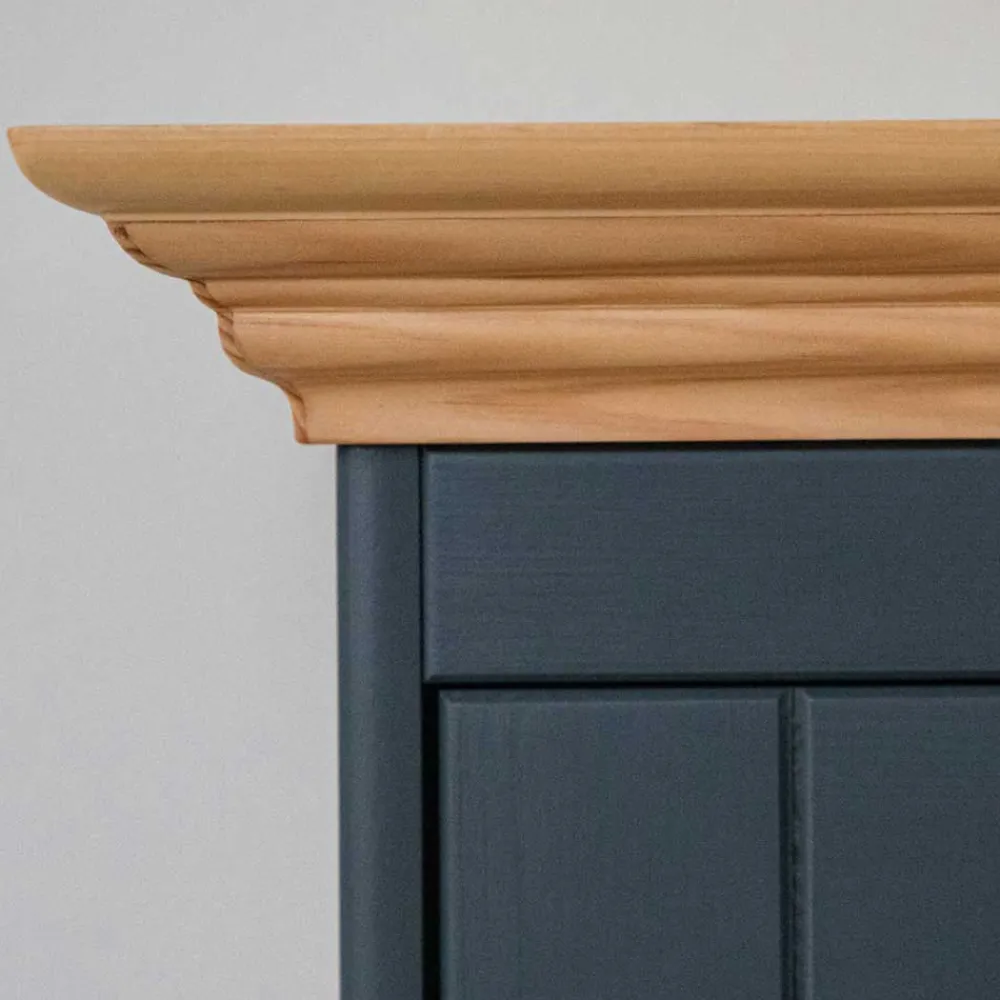 Wohnen Esszimmer-Vitrinen|Esszimmerschränke*Modern Country Highboard in Grau & Kiefer - Eromsia