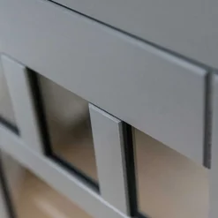 Wohnen Esszimmer-Vitrinen|Esszimmerschränke*Modern Country Highboard in Grau & Kiefer - Eromsia