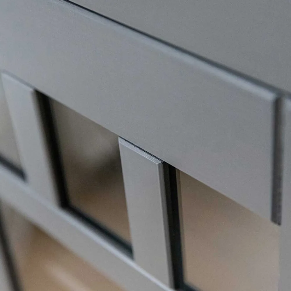 Wohnen Esszimmer-Vitrinen|Esszimmerschränke*Modern Country Highboard in Grau & Kiefer - Eromsia