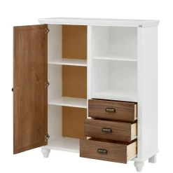 Wohnen Modern Country Highboard in Weiß - Yakos