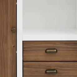 Wohnen Modern Country Highboard in Weiß - Yakos