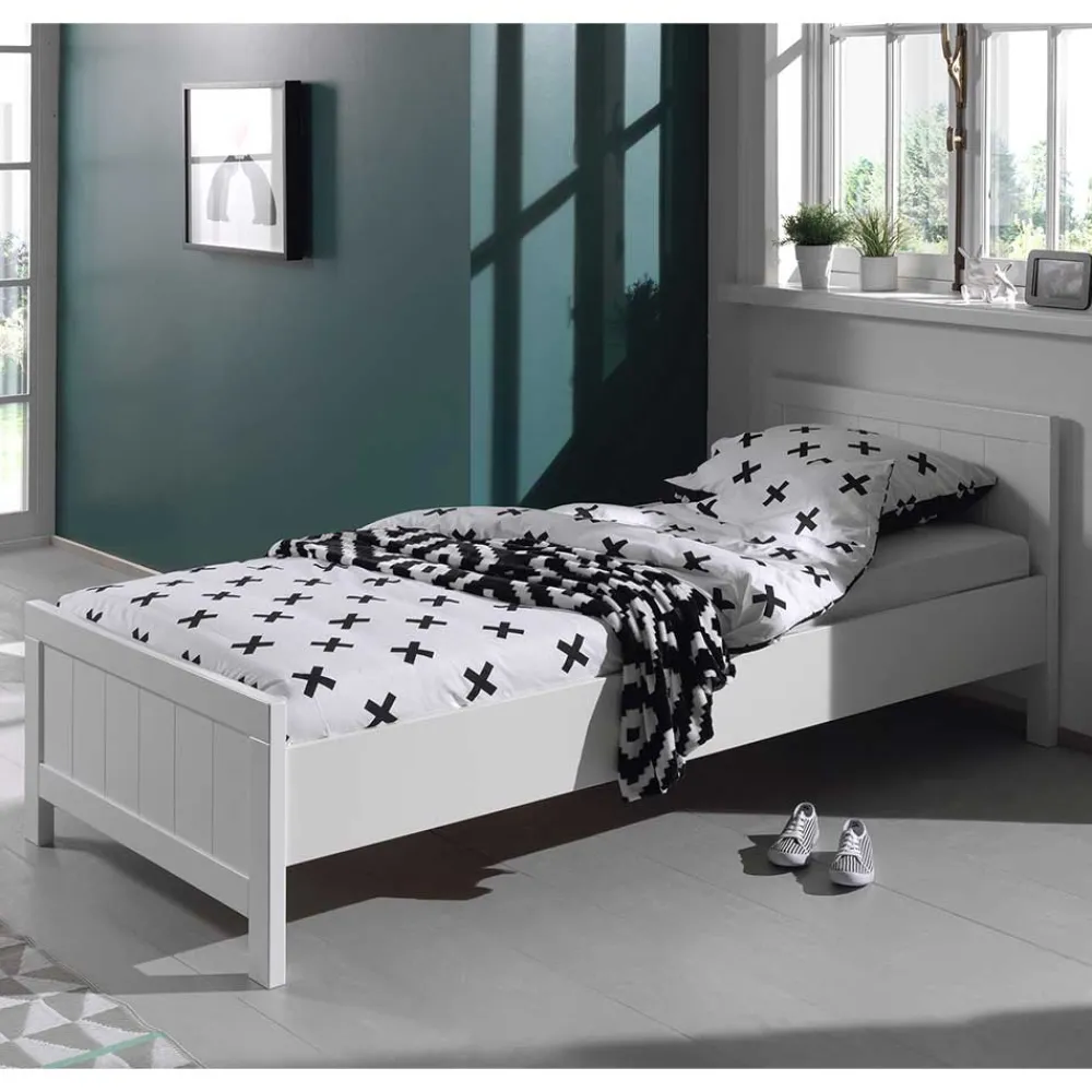 Kinder Wohnen Modern Country Kinderbett in Weiß - Ellen