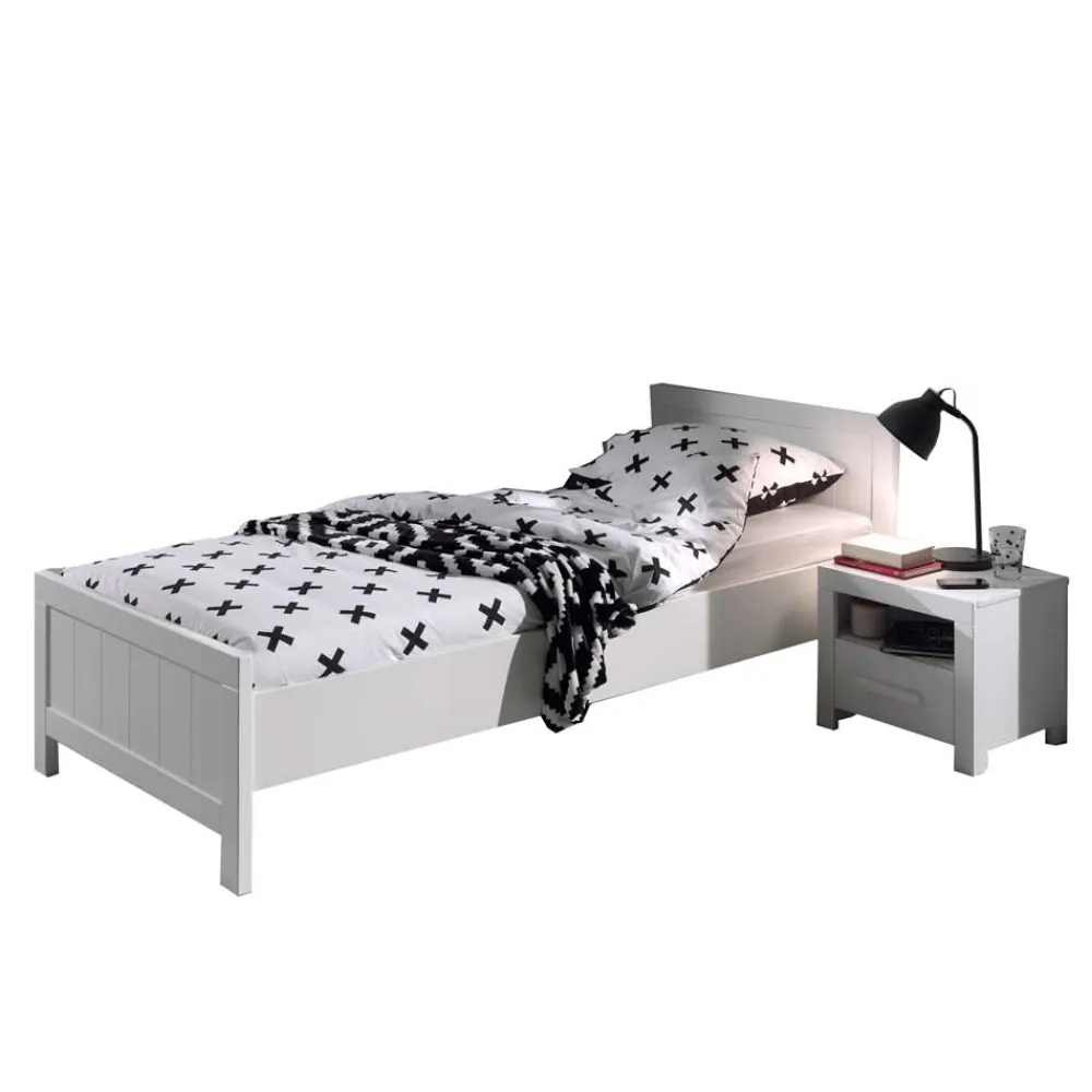 Kinder Wohnen Modern Country Kinderbett in Weiß - Ellen