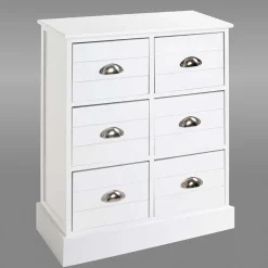 Wohnen Landhausmöbel|Kommoden*Modern Country Kommode in Weiß - Fidono