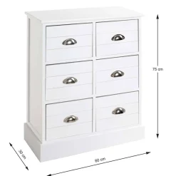 Wohnen Landhausmöbel|Kommoden*Modern Country Kommode in Weiß - Fidono