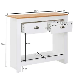 Wohnen Telefontische*Modern Country Konsolentisch mit Schubladen - Intora