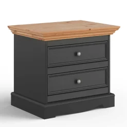 Wohnen Landhausmöbel|Nachttische*Modern Country Nachtkommode in Grau & Kiefer - Eromsia
