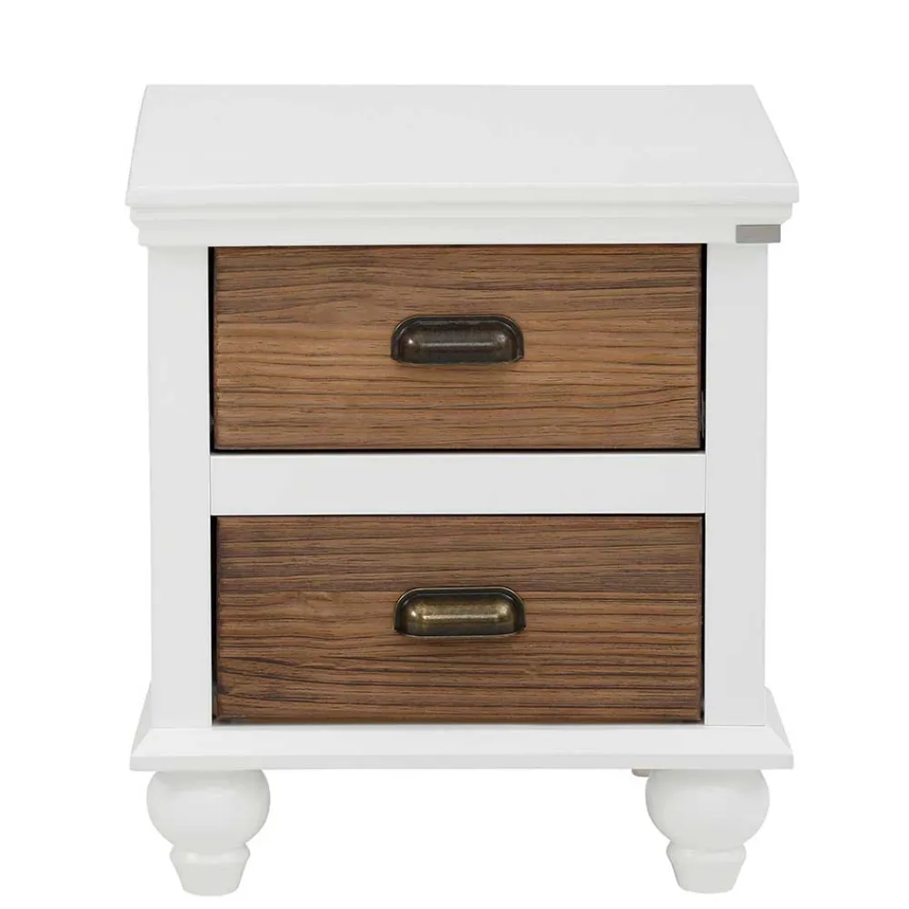 Wohnen Modern Country Nachtkommode in Weiß - Yakos