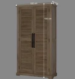 Wohnen Garderobenschränke*Modern Country Schrank mit Lamellentüren - Muray