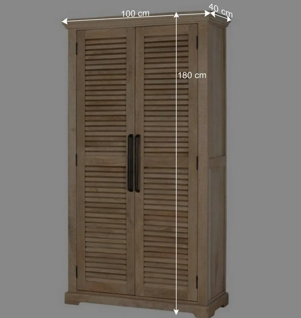 Wohnen Garderobenschränke*Modern Country Schrank mit Lamellentüren - Muray