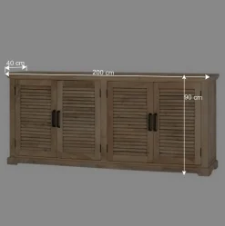 Wohnen Modern Country Sideboard mit Lamellentüren - Muray