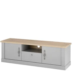 Wohnen Landhausmöbel|Tv & Hifi-Möbel*Modern Country TV Board in Lichtgrau & Eiche - Buleta