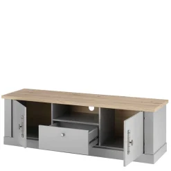 Wohnen Landhausmöbel|Tv & Hifi-Möbel*Modern Country TV Board in Lichtgrau & Eiche - Buleta