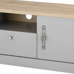 Wohnen Landhausmöbel|Tv & Hifi-Möbel*Modern Country TV Board in Lichtgrau & Eiche - Buleta