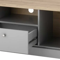 Wohnen Landhausmöbel|Tv & Hifi-Möbel*Modern Country TV Board in Lichtgrau & Eiche - Buleta